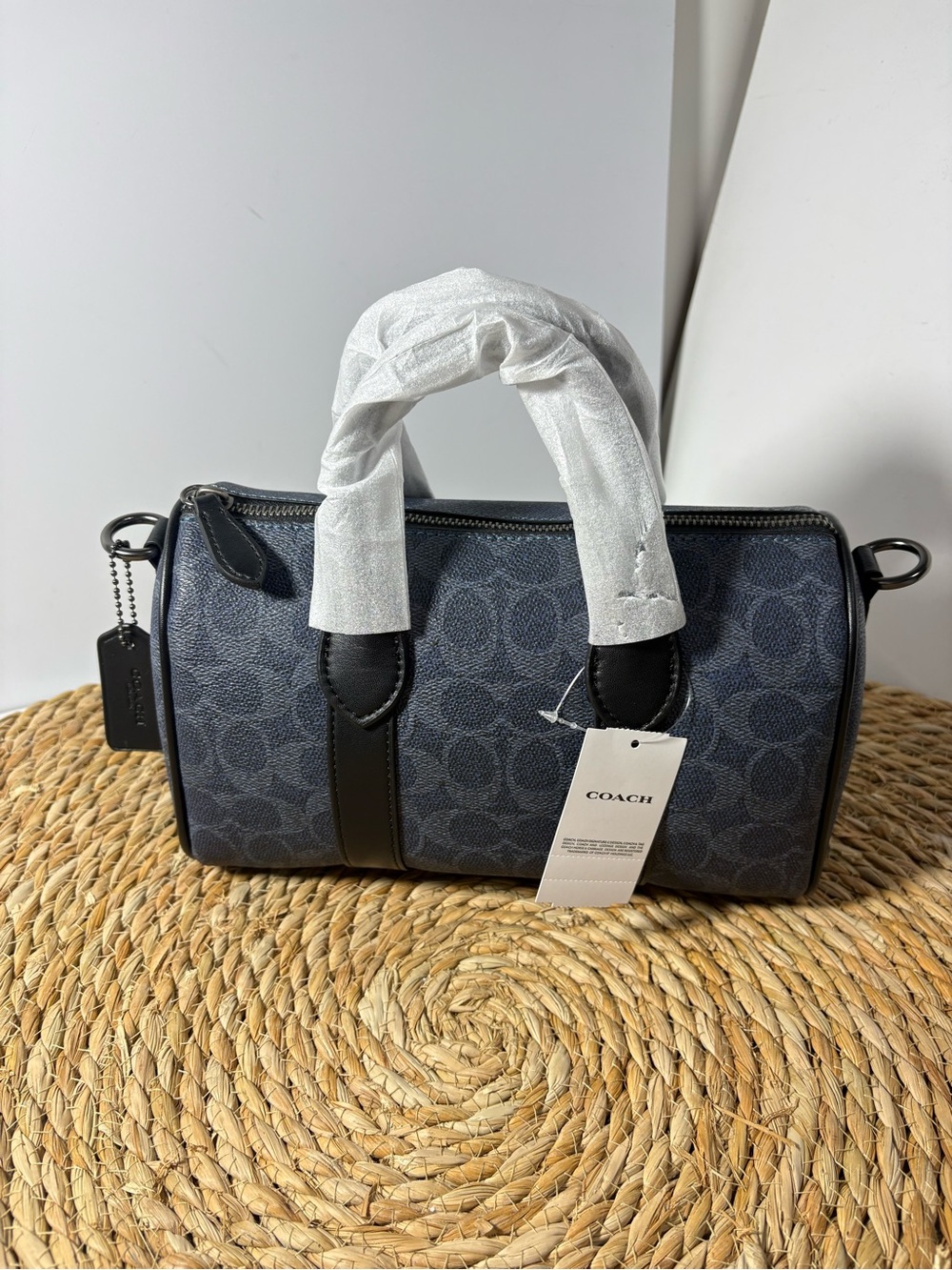 Coach Women's Signature Barrel Satchel in Midnight Blue